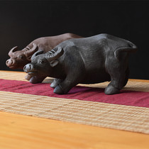 Handmade original mine Purple Sand boutique Sculpture Tea Darling Handicraft Home Pendulum ornaments Town mansion Bull Gas and Great Buffalo