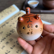 Tiger Year New Cartoon Beast Purple Sand Tiger Cute Little Cute Tiger Tea Tray Decorated With Tea Pamper Sculpture Pendulum