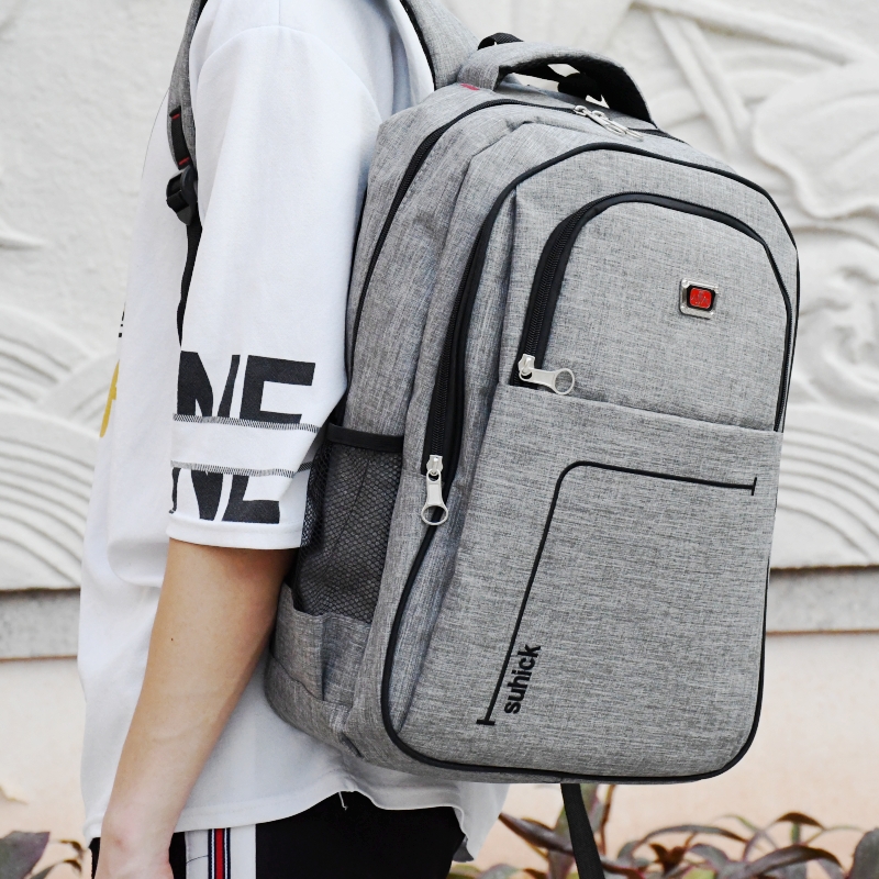 Junior High School Student Bag Juvenile Male Large Capacity Travel Bag Fashion Trend Computer Double Shoulder Bag Waterproof Light Backpack 