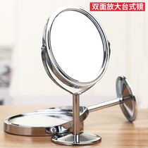 Eurostyle Double-sided Enlarged Desktop Rotary Beauty Small Mirror Portable Carry-on Cosmetic Mirror Small HD Dresser