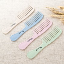 Korean creative antistatic wheat straw comb eco-friendly with no teeth wide teeth comb long handle comb massage comb