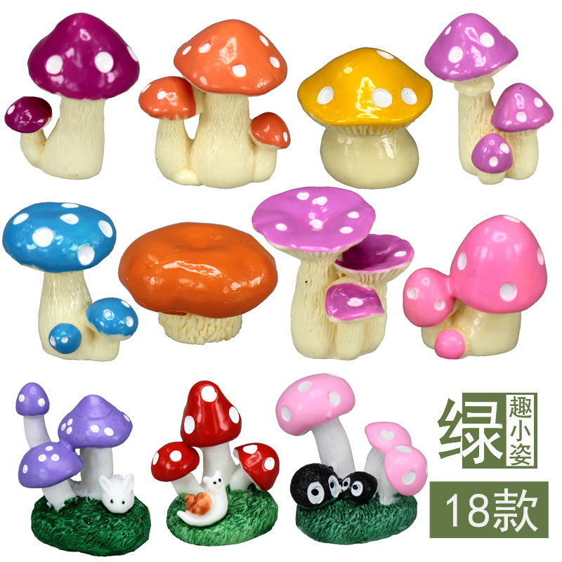 Moss Microscape Multimeat Tabletop Combined Potted DIY Material Creative Green Planted Mini Colorful Small Mushroom Pendulum