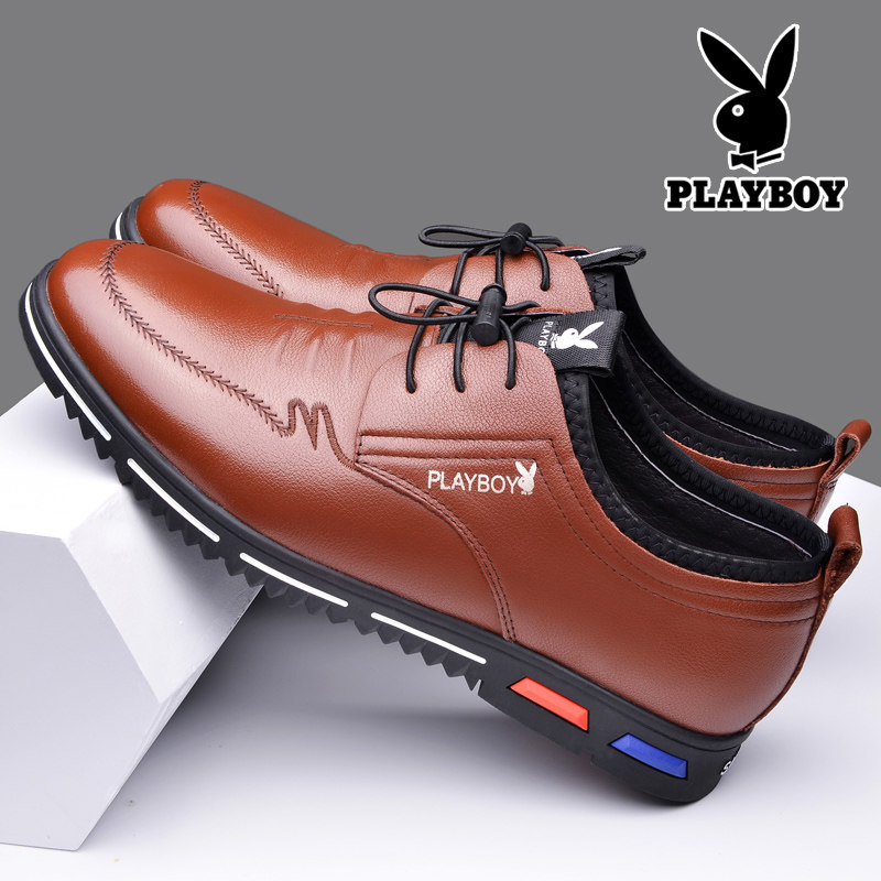 Playboy's shoes 2022 new tide shoes male casual shoes business breathable inside the high leather shoes male