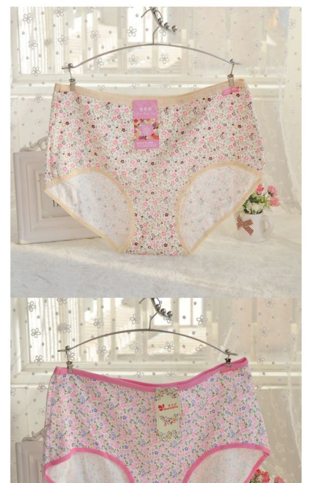 Bốn bài viết 俏 6568 đồ lót nữ cotton cotton đồ lót mẹ cỡ lớn eo cao Quần cotton Lycra quần lót