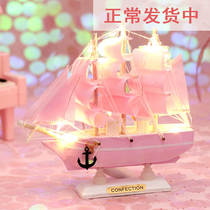 Photo props Sailboat model small ornaments Decorations Girls heart room Bedroom table Creative knickknacks Cake