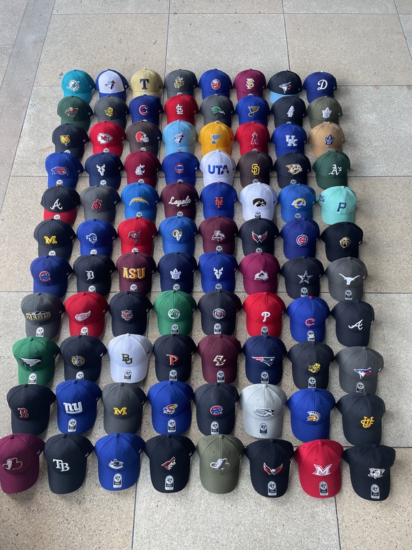 Original Foreign Trade American Retro Adjustable Baseball Cap with Curved Brim, Embroidered Hard Brim Sun Hat, Team University Style