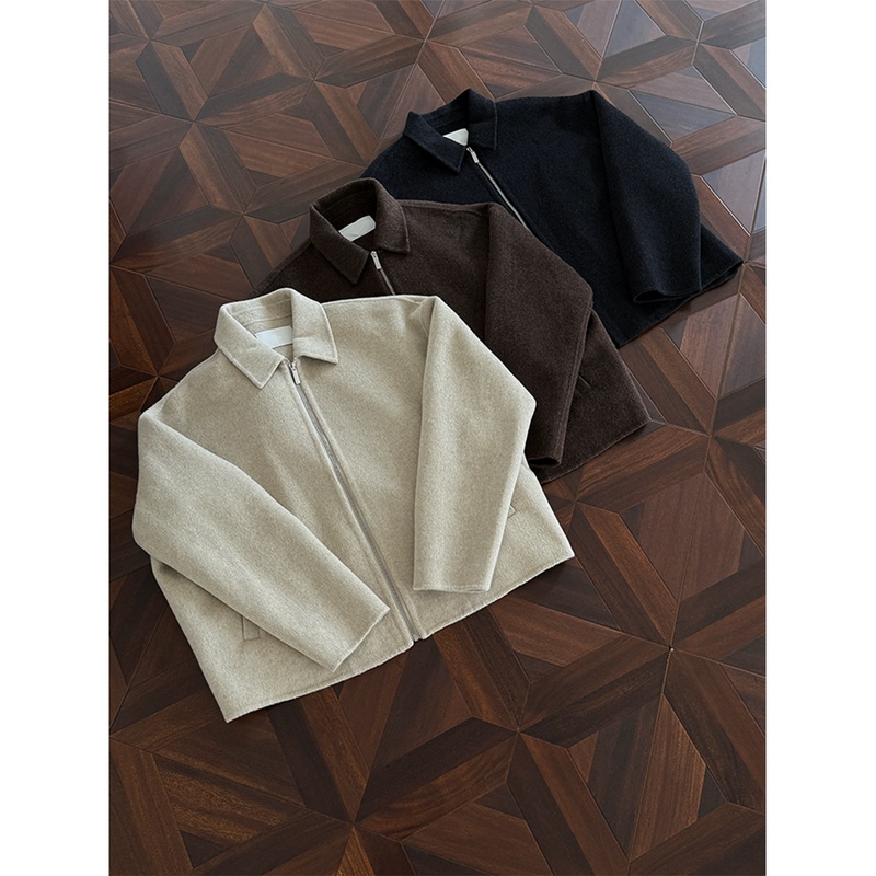 Lhhomme Autumn and Winter 70% Wool Short Silhouette Jacket Cleanfit Retro Old Money Style Jacket Top