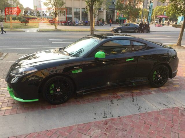 07-08 Model Hyundai Coupe Modified with B-Style Wide Body Kit, Lawrence Coupe Upgraded with Front and Rear Bumpers and Side Skirts