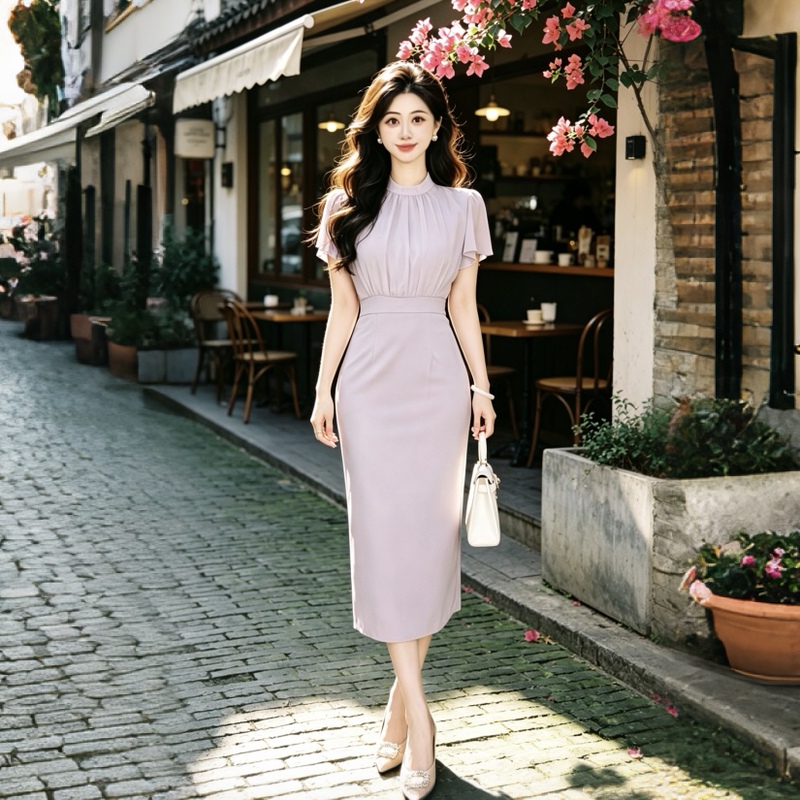 [Zhang Xiaoxiao] [Goddess Arrival] [Purple] [Lined] 2026 New Dress D5537