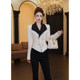 2026 Spring New Women's Slim Fit Elegant Minimalist Versatile Patchwork Socialite Jacket and Pants Two-Piece Set D3837