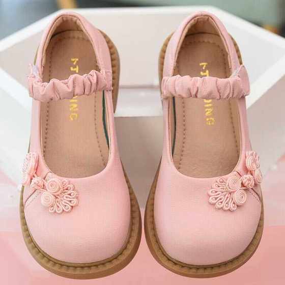 女童皮鞋儿童公主鞋2024新款春秋软底小香风鞋子中国古风汉服单鞋