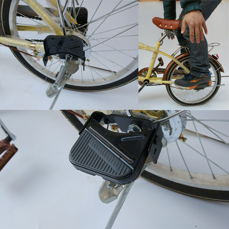 Bike Backseat Children Footrest Foot Pedal folding station Man Electric car thickened widened rear wheel footrest stool plate accessories