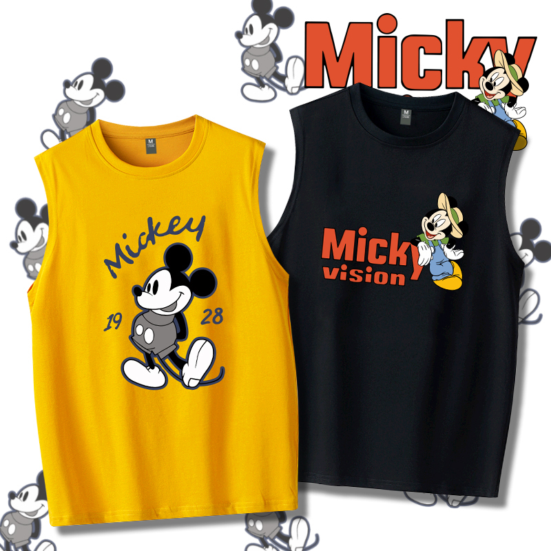 Disneyland Mickey Fashion Sports Pure Cotton Sleeveless T-Shirt Micky Fashion Harajuku Style Oversized Tank Top Trendy