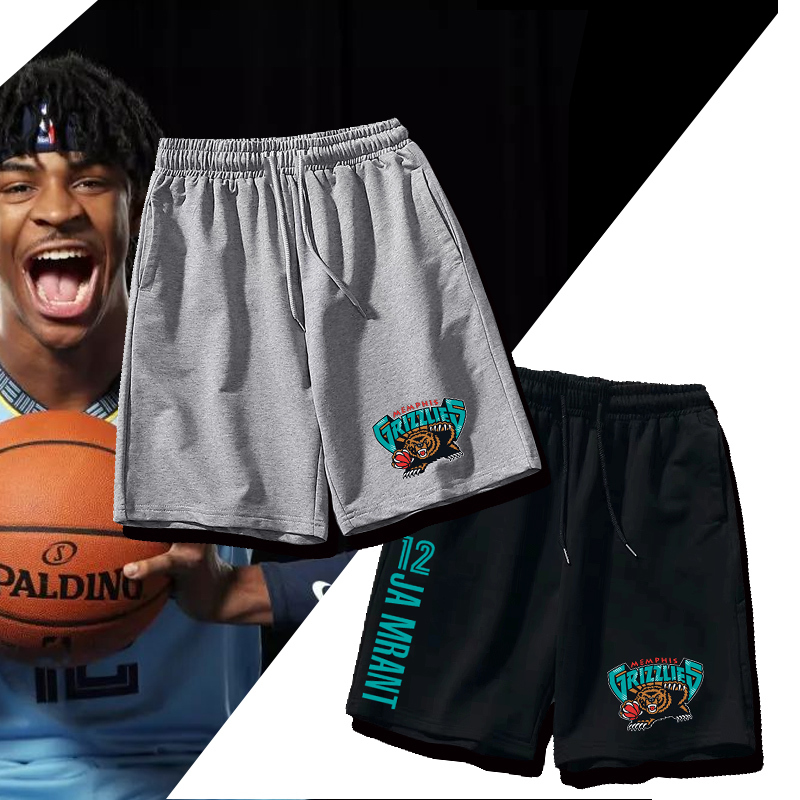 Memphis Grizzlies Retro No. 12 Ja Morant Basketball Sports Pure Cotton Breathable Shorts Loose Fashion Five-Point Shorts Memphis Grizzlies Retro No. 12 Ja Morant Basketball Sports Pure Cotton Breathable Shorts Loose Fashion Five-Point Shorts