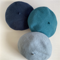 Australian Pure Wool 100 Elastic Sweatband Retro Dome Blue Mushroom Hat Painter Hat Pumpkin Cap Berets