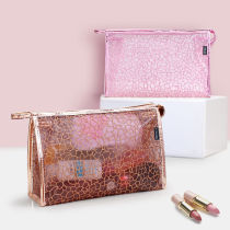 South Korea Transparent Waterproof Wash Bag Large Capacity Makeup Bag Bling Bright Sheet Lace PVC Bath Travel Containing Bag