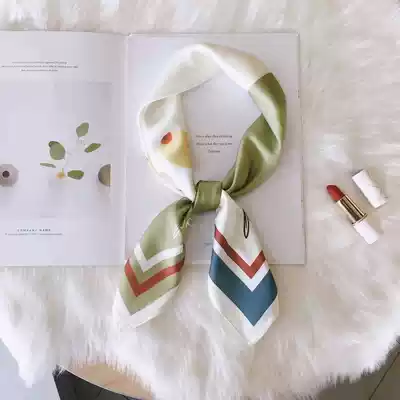 New square towel women's silk scarf trendy fashion summer thin ins small silk scarf Korean all-match scarf bag gauze towel