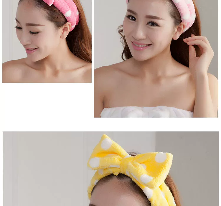 Hairband nữ lưới mặt đỏ rửa tóc hoop dễ thương nữ sinh trang điểm mặt nạ gói khăn trùm đầu chống trượt áp lực tóc Phụ kiện tóc Hàn Quốc - Kerchief / Earflap