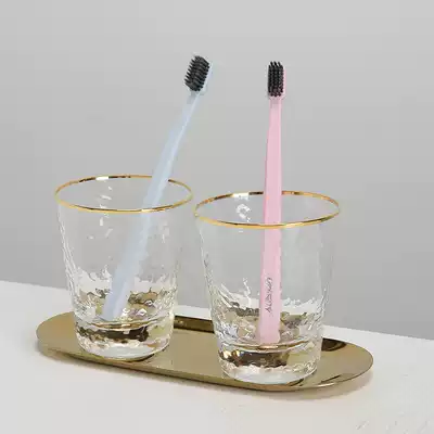 Nordic ins description Golden Mouth hammer crystal glass mouthwash Cup lovers Net red wash cup toothbrush cup
