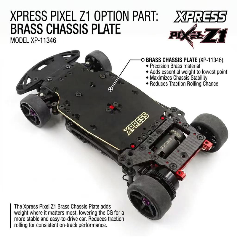 Xpress Pixel Z1 Upgraded Brass Chassis Plate Metal Low Center of Gravity Upgrade Part Xp-11346 Xpress Pixel Z1 Upgraded Brass Chassis Plate Metal Low Center of Gravity Upgrade Part Xp-11346