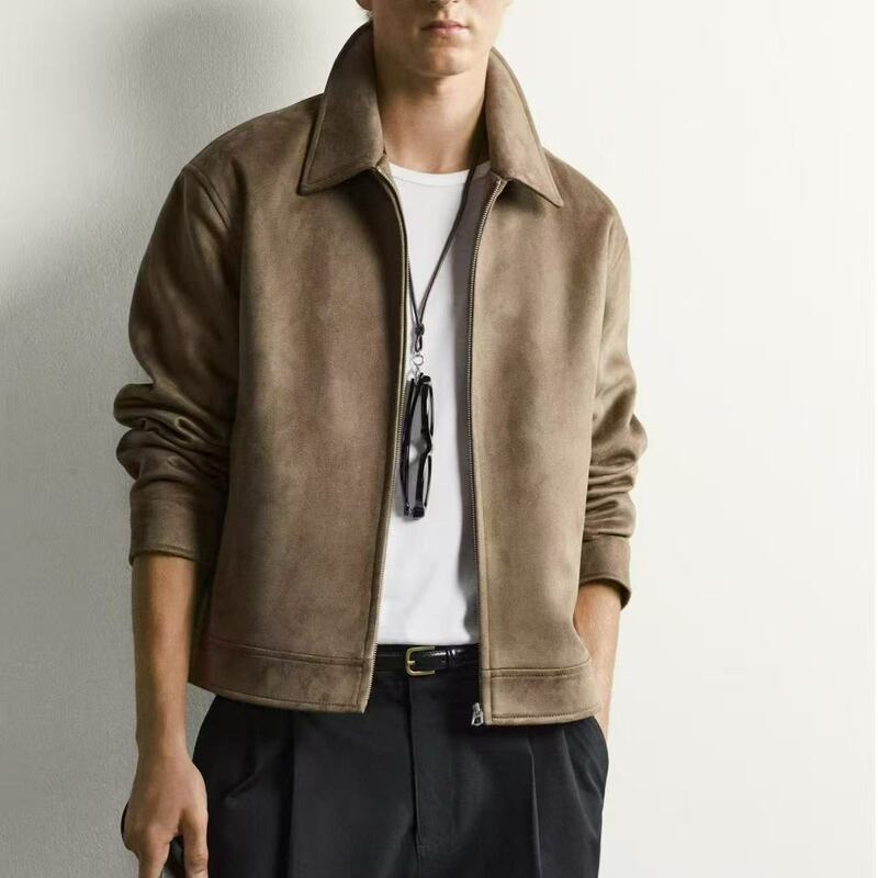 Zara2026 New Autumn Men's Suede Texture Slim-Fit Straight Jacket 8281111 707 Zara2026 New Autumn Men's Suede Texture Slim-Fit Straight Jacket 8281111 707
