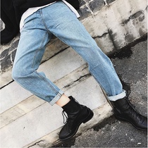 Large Yard Music Bouquet Live Leg High Waist Denim Straight Drum Pants Woman Autumn Winter 2019 Loose Pituality 90% Pants 90% Pants