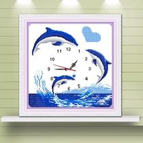 With clock cross embroidered self-embroidered 2022 Line embroidered home new living room small pieces clock hand simple and good embroidery