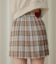 Rappii Korean official web 20 * spring and summer Heart Club cute sweetheart plaid plexeple skirt short dress