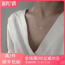 Extremely Brief Loving Necklace Recommended In 925 Pure Silver 100 Lapped Lock Bone Chain Personality Brief and Short Ins