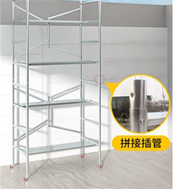 Micro folding aluminum alloy quick installation scaffold Mobile portable engineering decoration ladder platform lifting horse stool