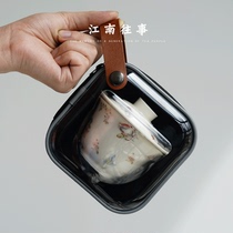 Travel Tea Set Kit Kung Fu Outdoor Portable Tea Quick Passenger Cup Glass Ceramic Cover Bowl Camping Equipment