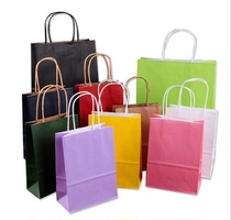 Clothing carry paper bag Kraft paper takeaway shopping bag tea gift bag bakery Green carry paper bag custom