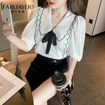 Legal Temperament Snowspun Shirt Womens Dress Summer Dress 2022 New Short Sleeve Blouses Fashion Design Sensation Little crowdsourced