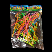 Baby grade plastic products disposable fruit sign a variety of creative patterns mini childrens fruit try fork