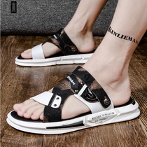 Summer sandals mens 2022 new mens outdoor driving dual-use non-slip and breathable cool towed casual trendy beach shoes