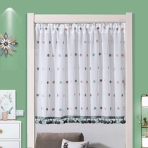 Lace household curtain curtain curtain curtain curtain floating curtain dormitory bedroom curtain decorative curtain non-perforated partition curtain