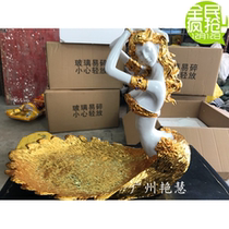 European fruit plate resin sashimi base skirt holding head beauty ornaments personality creative home hotel club KTV