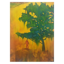 Chinese Academy Liang Zhongda Find a Chill canvas painting original drawing of the living room mask decoration painting