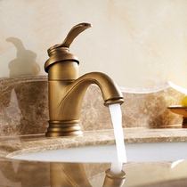 European copper antique faucet retro teapot basin basin basin washbasin single hole single hole water cage head hot and cold
