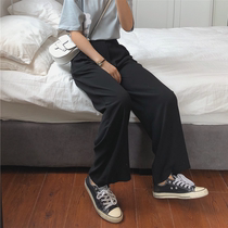 2019 Large Code Loose Sense Wide Leg Tug Pants Woman Fat Mm slim Slim Ins Ultra High Waist Thin section casual pants 200 catty