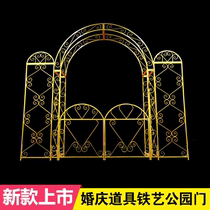 New wedding props iron arches iron flower doors happy doors iron shelves European stage Roman happiness Pavilion