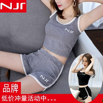 Yoga clothes Net red sexy casual vest sportswear shorts set women summer fashion students two-piece set