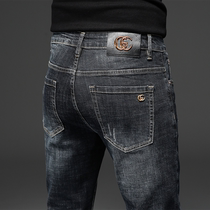 SyingLee jeans mens spring and summer style elastic fashion all-match casual Korean version trendy brand slim waist pencil pants