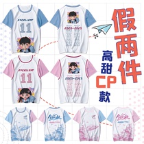 Class clothes custom T-shirt printing logo junior high school students sports T-shirt custom short sleeve overalls set