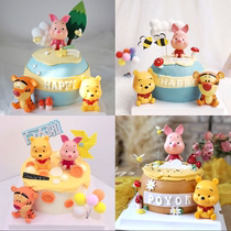 Winnie Bear Jump Tiger Pijie Pig Cake Decoration for Children Boy Girl Boy Girl Pike Plug-in