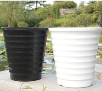 Large diameter white plastic flower pot floor thickened deep high tube pot Tiger Piran pot plant special pot King size