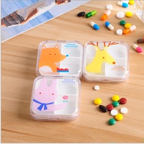 Cartoon transparent portable medicine box with small medicine box eyelash box with small box travel medicine box