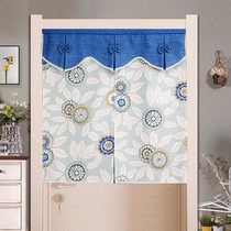Pastoral printing feng shui curtain hipster fabric half curtain kitchen bedroom partition shade interior decoration long curtain