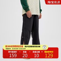 ZONEiD spring new basketball bunched feet breasted trousers mens tide loose ultra light breathable sports Joker casual pants