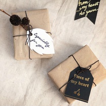 Birthday tag card Birthday gift packaging Gift decoration packaging Creative bronzing handwritten small card diy card